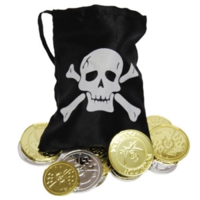 Pirate Coins & Treasure Pouch (12 Coins)
