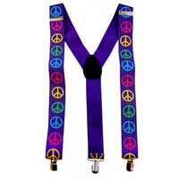 Stretch Braces/Suspenders - Peace Signs