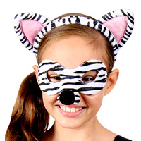 Animal Headband & Mask Set - Zebra