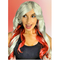 STARRY WIG - Red and Grey Two Tone Vamp Wig