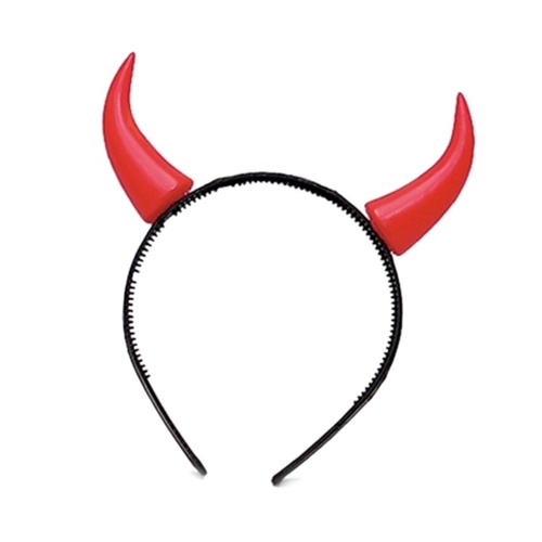 Plastic Devil Horns on Headband