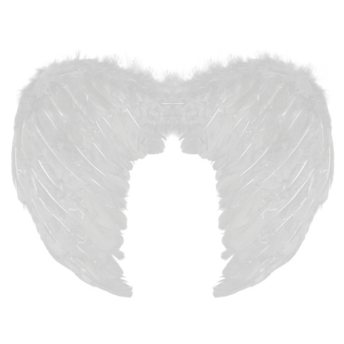 Small Feather Angel Wings - White
