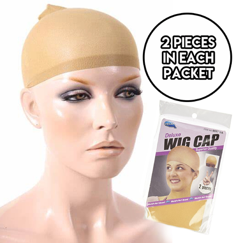Wig Cap - Beige - Pk 2