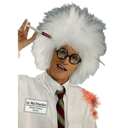 Dr Mel Practice Scientist Wig - White