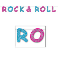 Glittered Rock & Roll Streamer