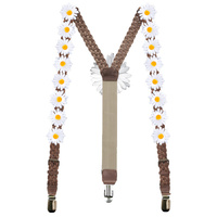 Flower daisy Suspenders - Oktoberfest/ Hippie