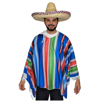 Mexican Poncho - Multicolour - Adult