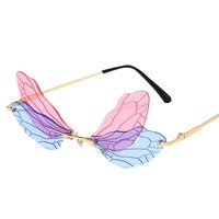 Butterfly Wing Glasses Pink/ Blue
