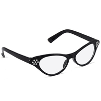 50s Rhinestone Glasses - Black