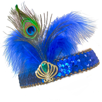 Gatsby/ Charlston Flapper Headband - Blue Peacock