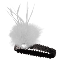 20s Flapper Headband - White/Black