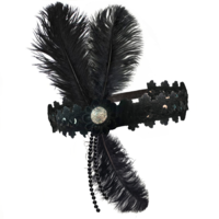 Flapper Headpiece  - Deluxe Noir