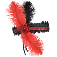 Flapper Headpiece  - Deluxe Red/ Black