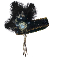 Flapper Headpiece - Deluxe Black/Gold