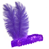 20s Flapper Headband Sequined - Purple