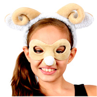 Animal Headband & Mask Set - Ram/Sheep