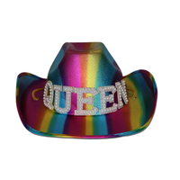 Cowboy Hat Rainbow Pride - w/ "QUEEN" Letters