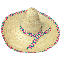 Mexican Sombrero - Natural w/Multi Trim