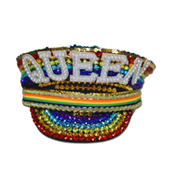 Festival Hat Pride Rainbow - w/ 'QUEEN' letters.