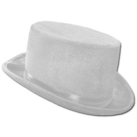 Velvet Top Hat - White