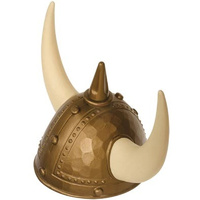 Plastic Viking Helmet w/Horns - Gold