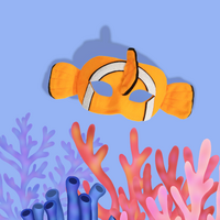 Deluxe Animal Mask - Clown Fish