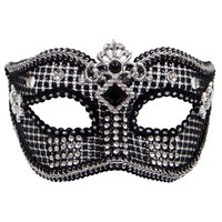 Masquerade Mask - Silver/ Black Women's Style