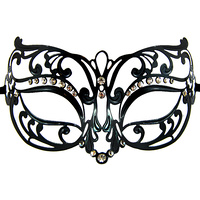 Metal Masquerade Mask - Black