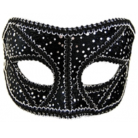 Masquerade Mask - Black & Silver Sequin