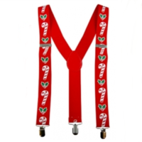 Stretch Braces/Suspenders - Candy Canes
