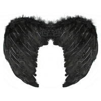 Small Feather Angel Wings - Black