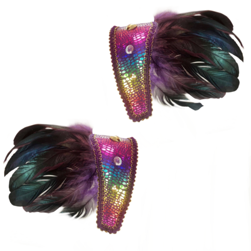 Feather Shoulder Pads - Purple image