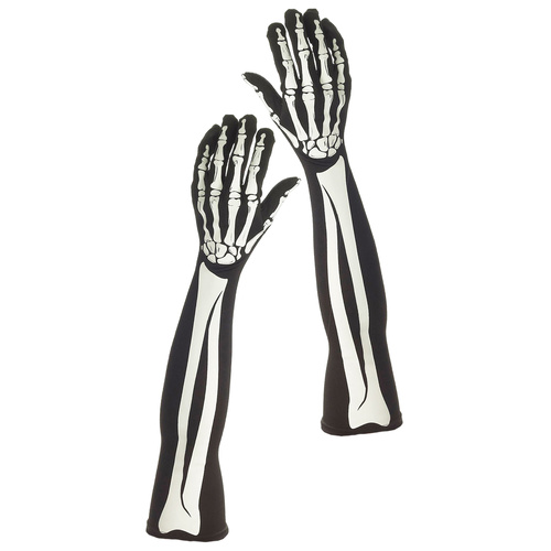 Long Skeleton Gloves - Adult image