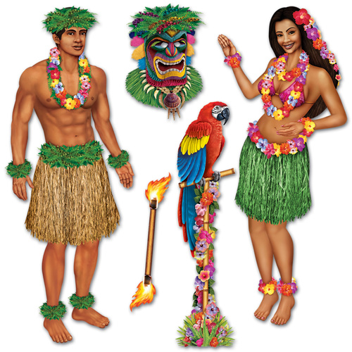 Hula Girl & Polynesian Guy Props image