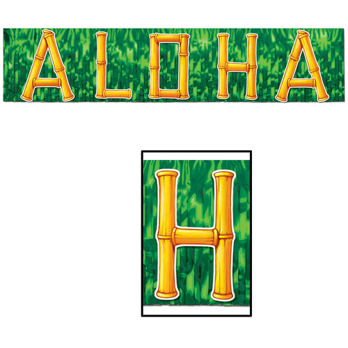 Metallic Aloha Fringe Banner