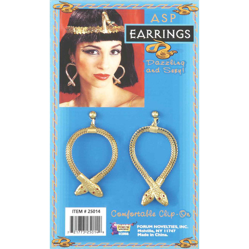 Cleopatra Cobra Earrings - Gold image