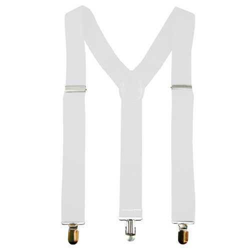 Stretch Braces/Suspenders - White