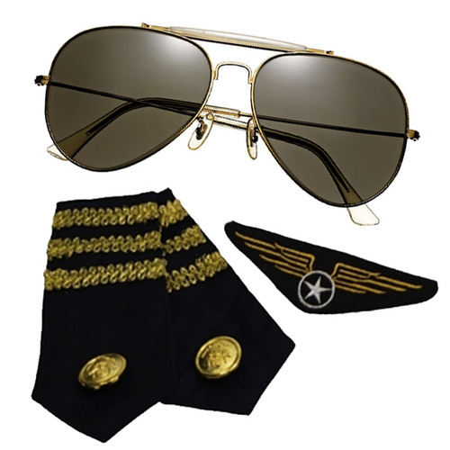 Aviator Kit - Glasses, Epaulets & Badge image