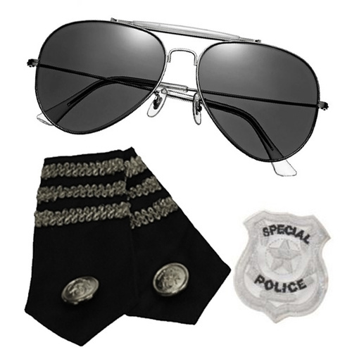 Police Kit - Glasses, Epaulets & Badge image