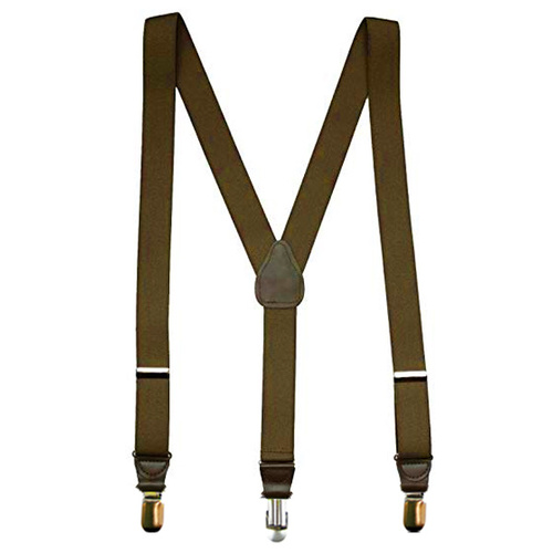 Leather Look Suspenders - Brown image
