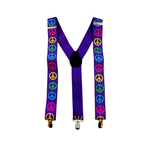 Stretch Braces/Suspenders - Peace Signs