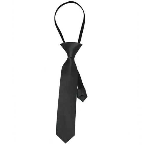 Satin Gangster Tie - Black image