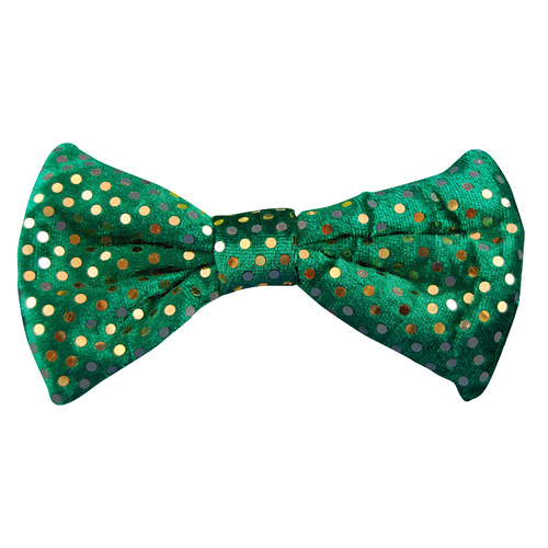 St Patricks Day Bow Tie - Green w/Spots image
