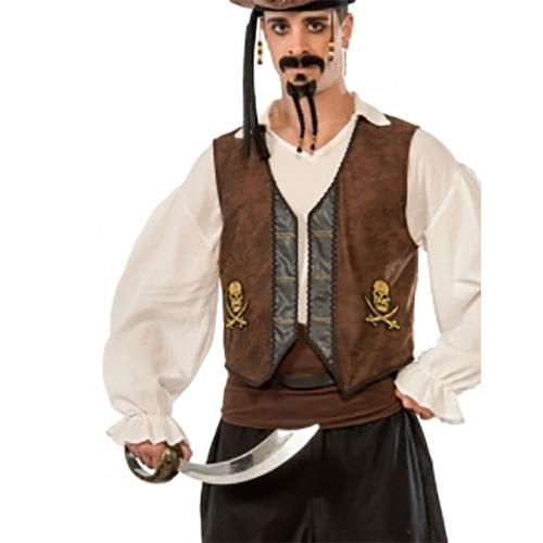 Faux Suede Buccaneer Pirate Vest