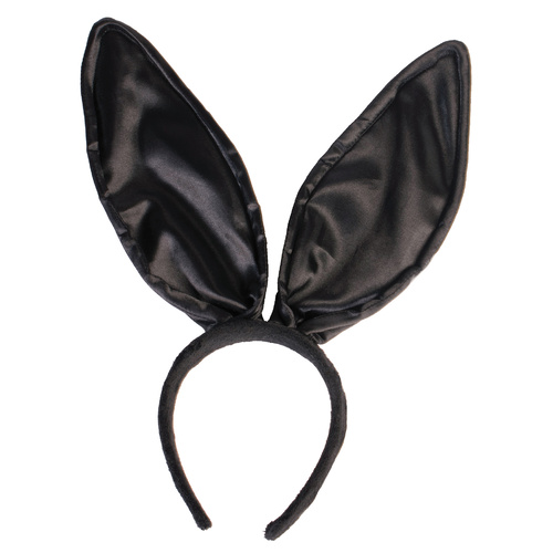 Deluxe Satin Bunny Ears - Black image