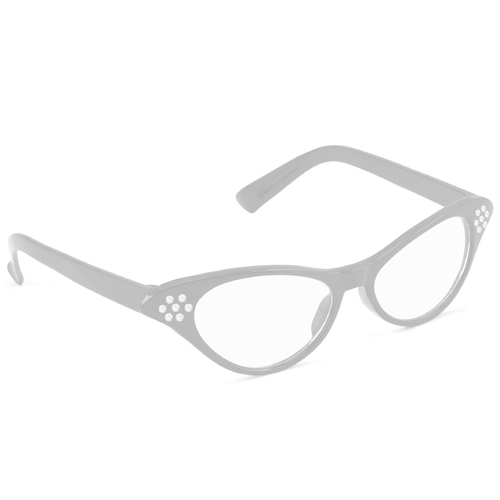 50s Rhinestone Glasses - White image