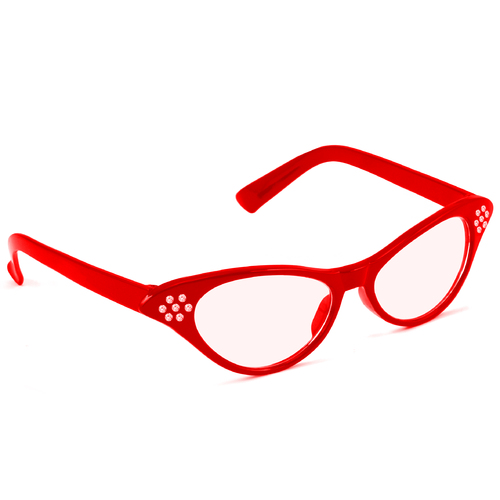 50s Rhinestone Glasses - Red image