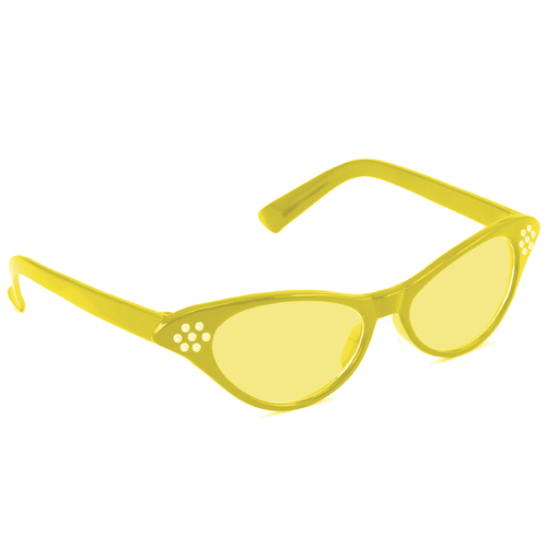 Rhinestone Yellow Glasses - Tinted Lens