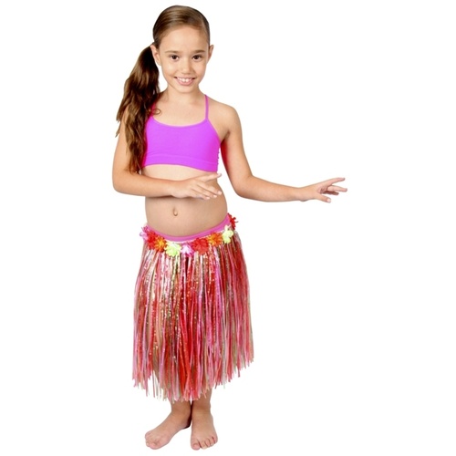 Childs Hula Skirt - Multi w/Flowers image