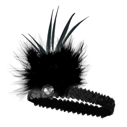 20s Flapper Headband - Black